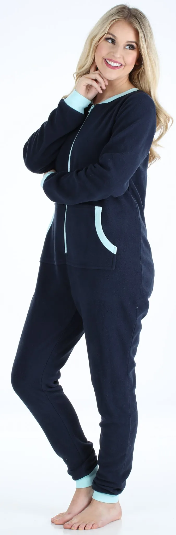Sleepyheads Women’s Fleece Non-Footed Solid Color Onesie Pajamas Jumpsuit