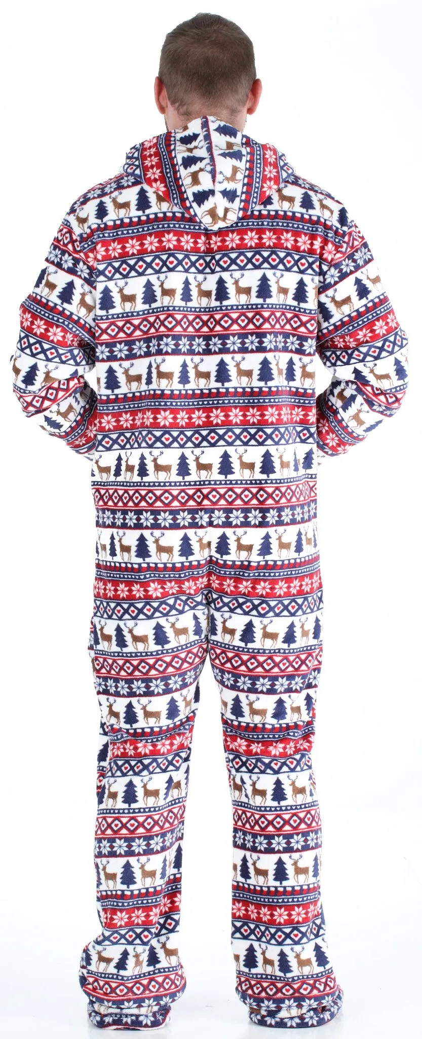 SleepytimePjs Family Matching Fleece Deer Fair Isle Footed Onesie Pajamas