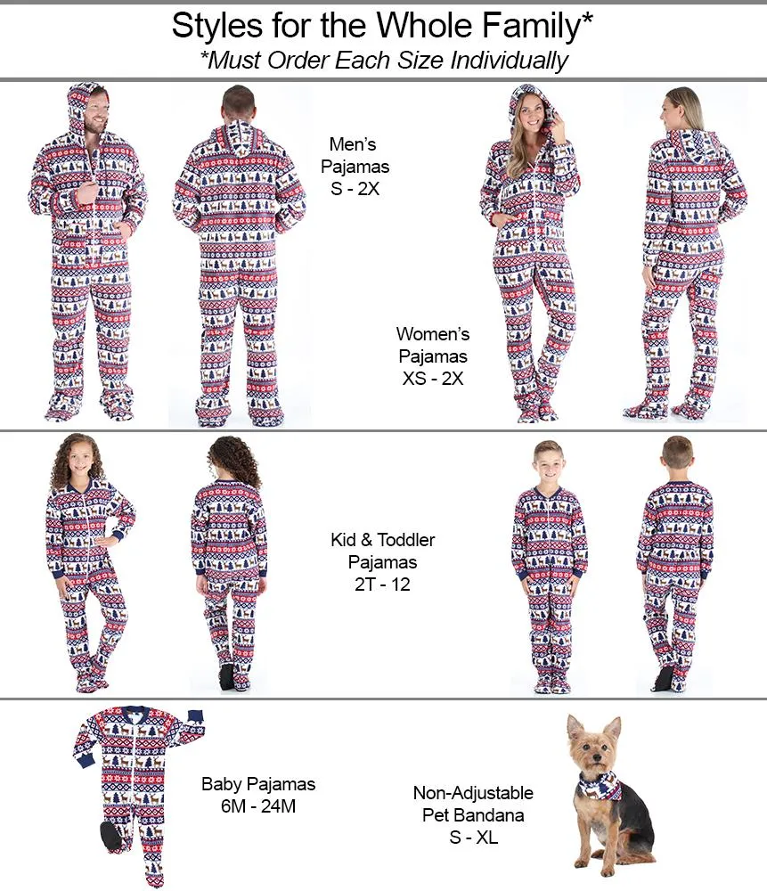 SleepytimePjs Family Matching Fleece Deer Fair Isle Footed Onesie Pajamas