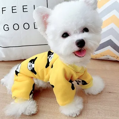 Smiley Inner Fleece Onesies Pet Pajamas