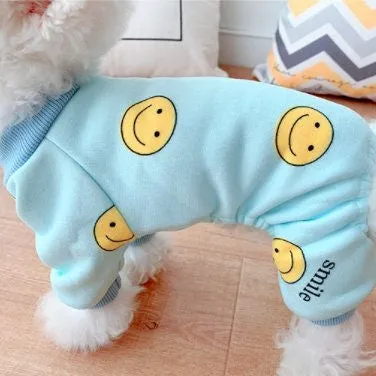 Smiley Inner Fleece Onesies Pet Pajamas