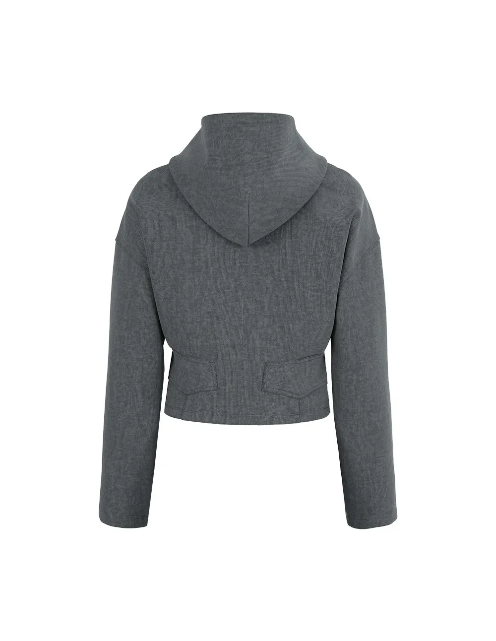Spring Casual Loose Hooded Short Coat With Rope