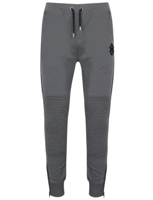 St Baglan Panelled Zip Up Cuffed Joggers in Greyward - Saint & Sinner