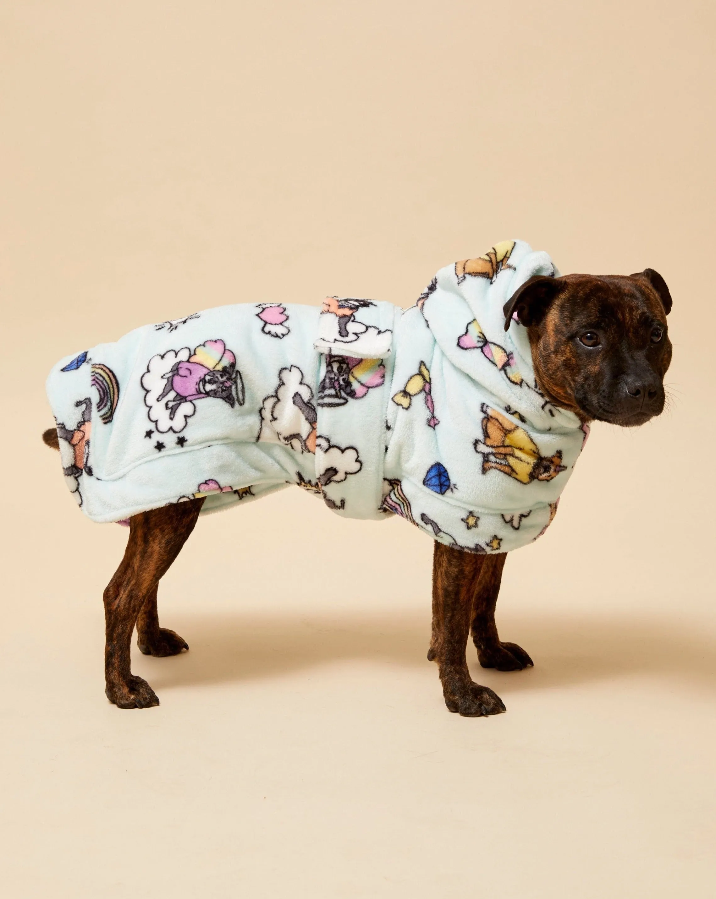 Stafficorns and Rainbows Dog Robe
