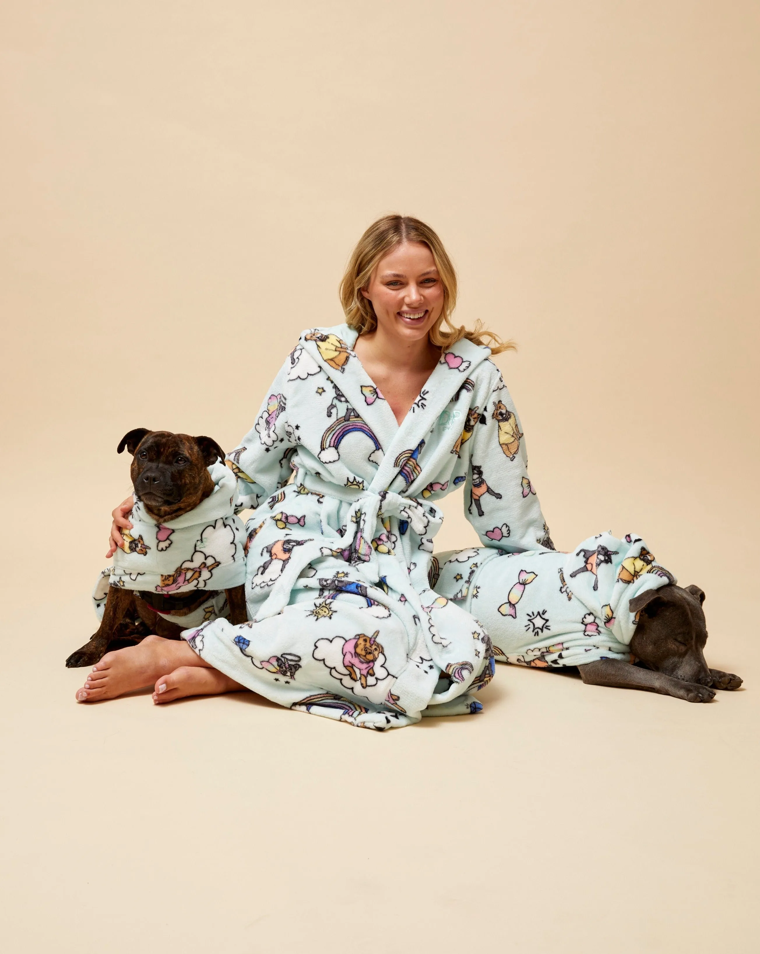 Stafficorns and Rainbows Dog Robe