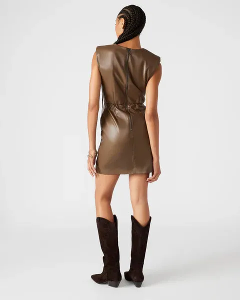 STE Belen Faux Leather Dress in Coco