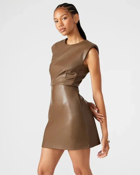 STE Belen Faux Leather Dress in Coco