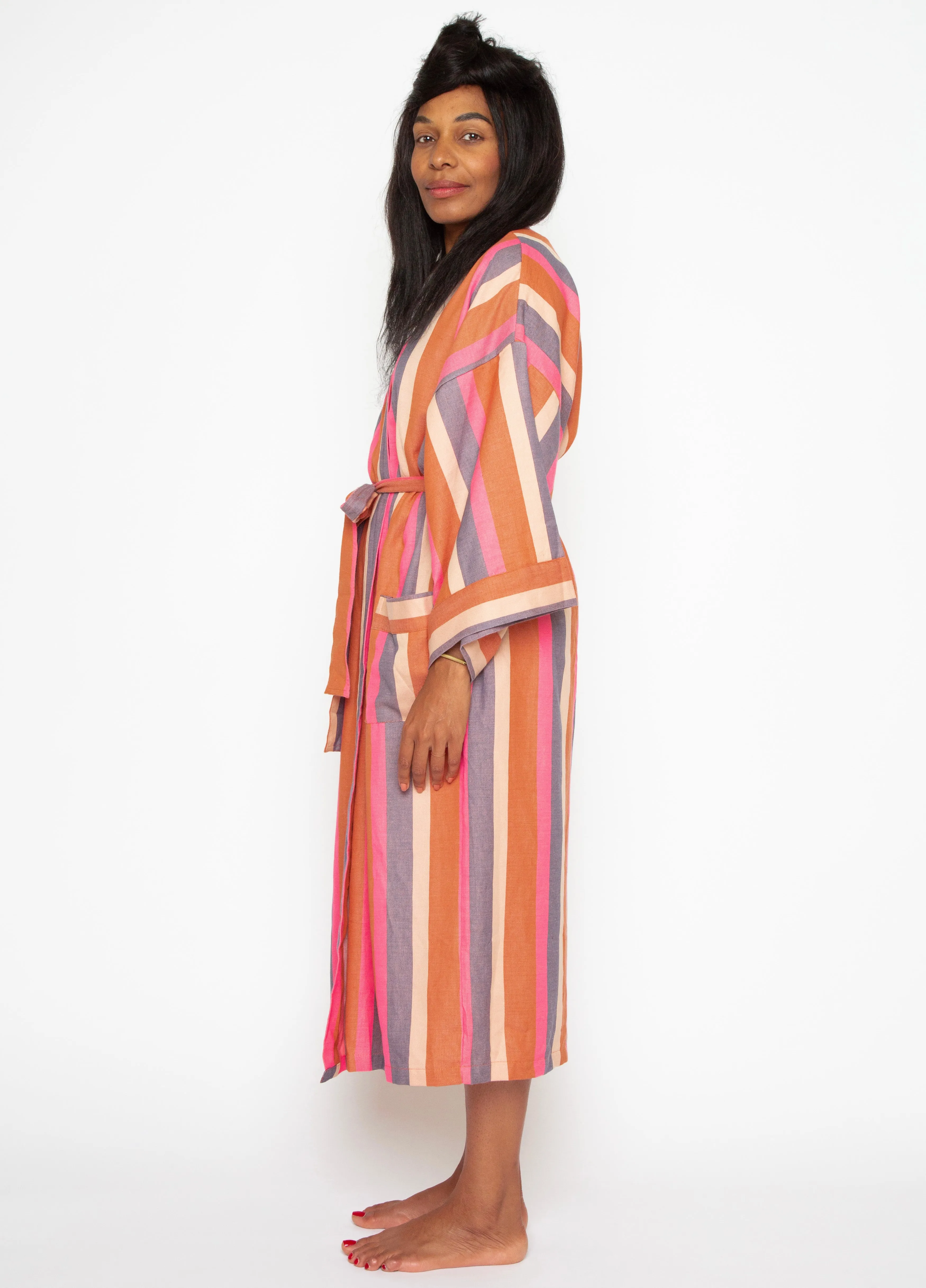 STRIPE ROBE IN DUNE