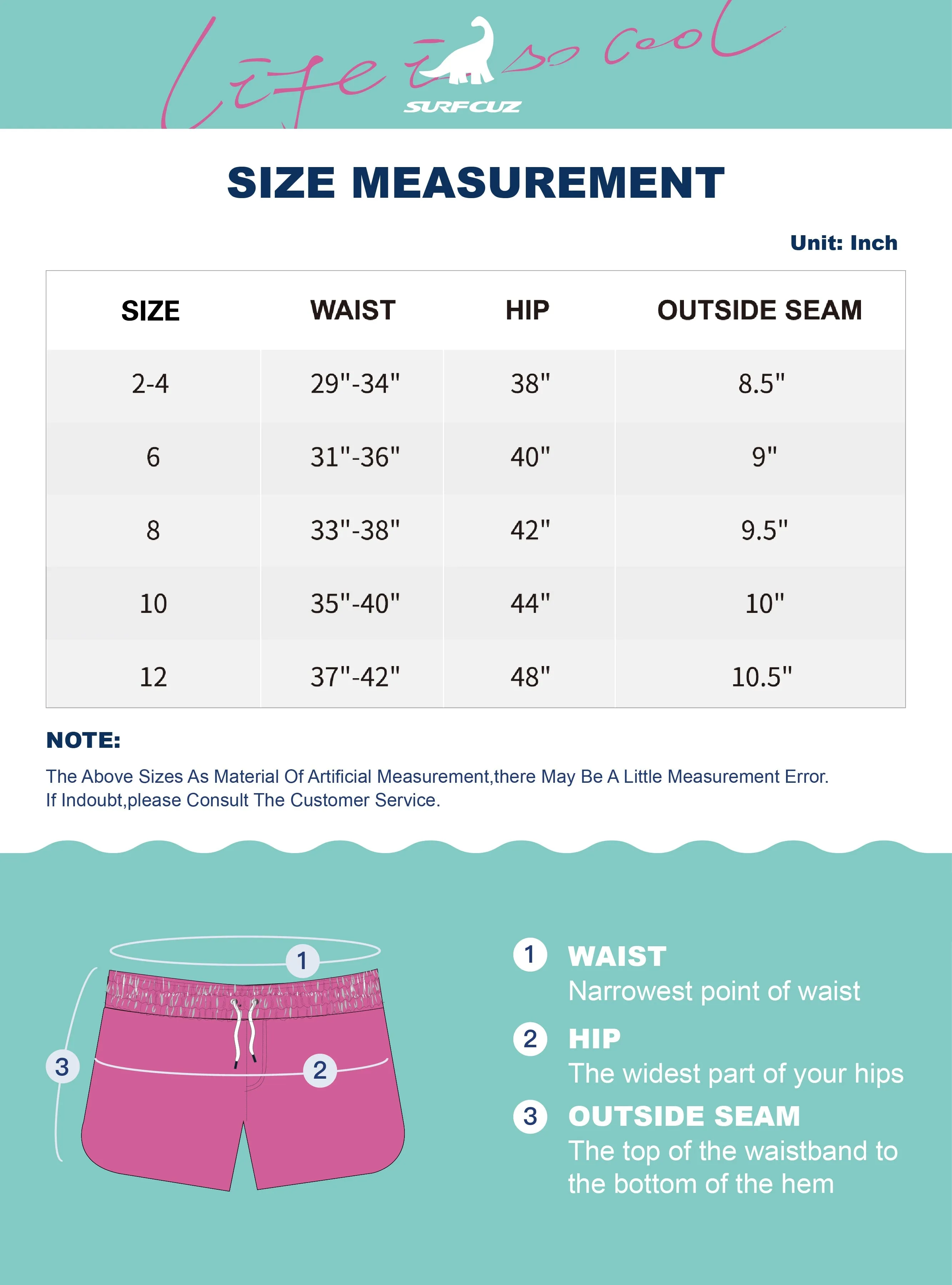 SURFCUZ Ladies Board Shorts
