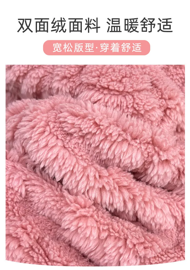 Toddler Kids Boys Girls Winter Long Sleeve Cartoon Prints Fleece Pajamas Tops Pants