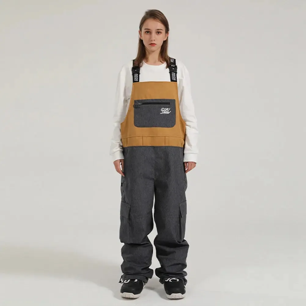 Unisex Loose Fit Insulated Snow Snowboard Bibs Breathable Pants for Winter