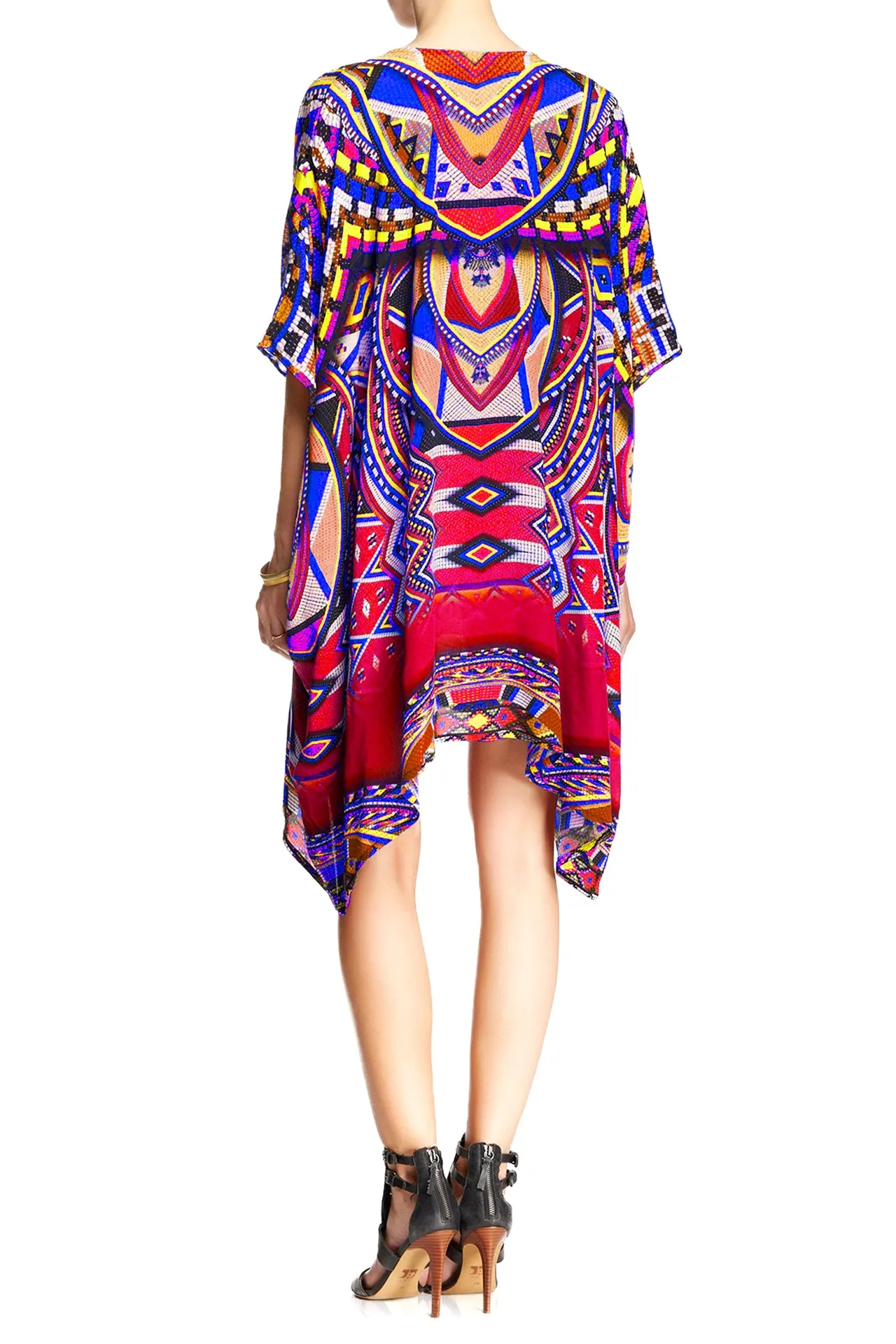 V Neck Short Beach Kaftan