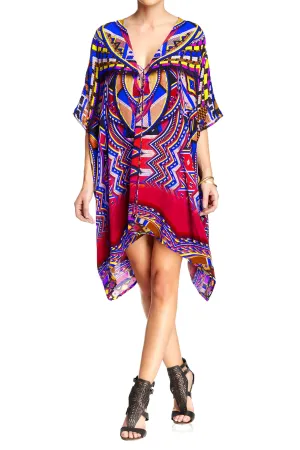 V Neck Short Beach Kaftan