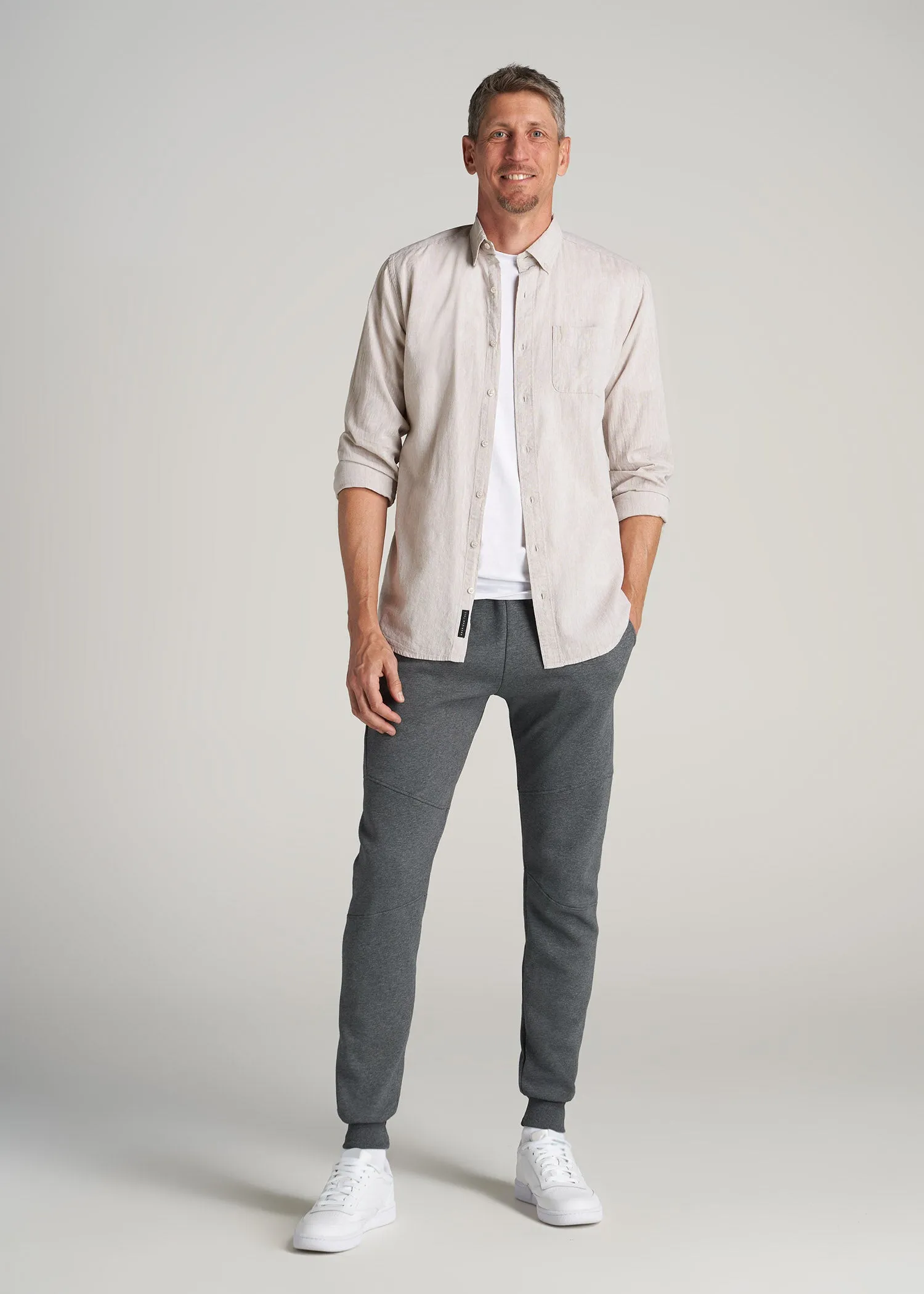 Wearever Fleece Joggers for Tall Men in Charcoal Mix