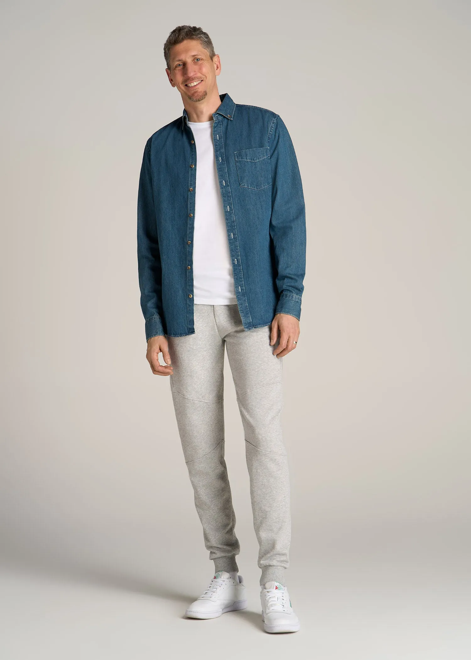 Wearever Fleece Joggers for Tall Men in Grey Mix
