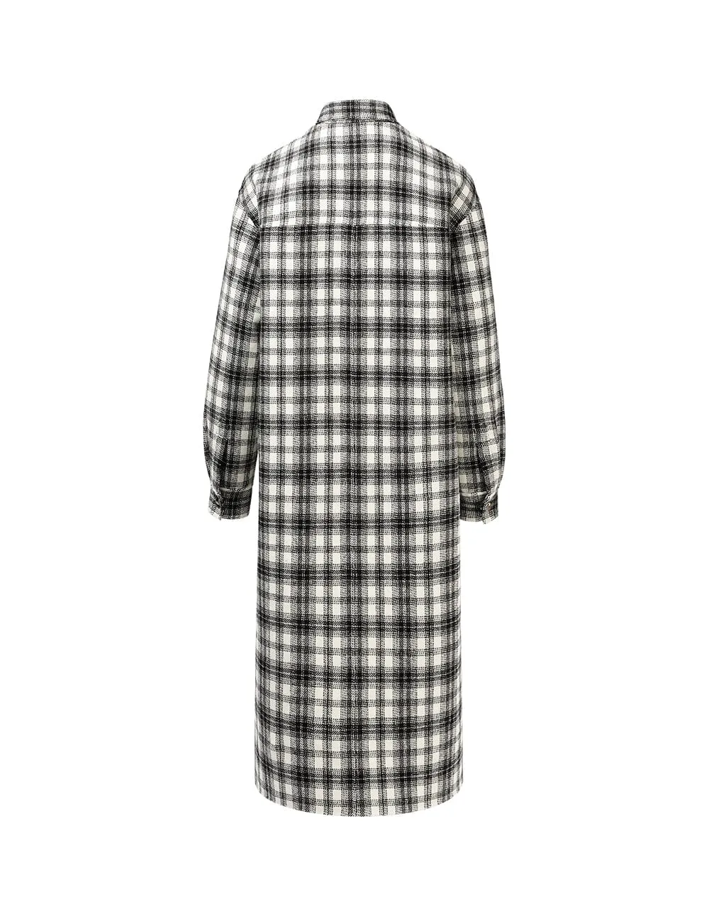 Women Oversized Plaid Shirt Coat