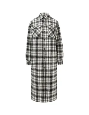 Women Oversized Plaid Shirt Coat