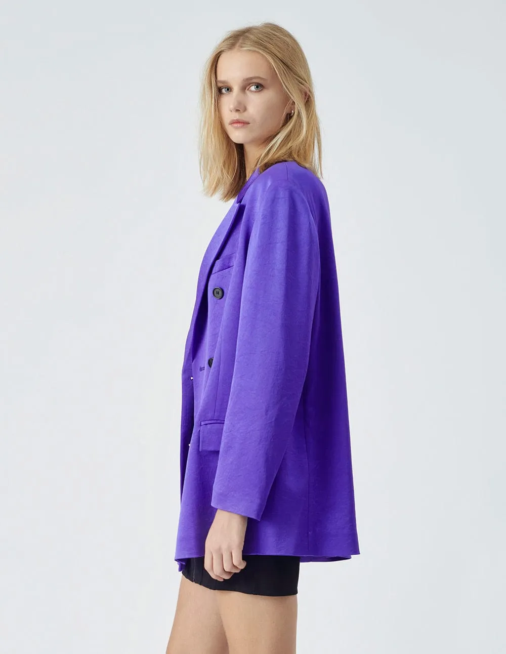 Women's Runway Style Purple Loose Suit Jacket
