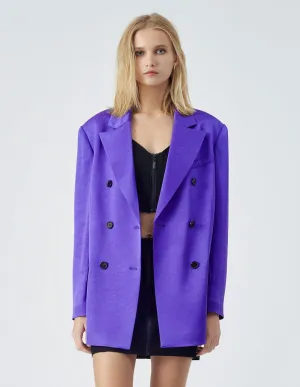 Women's Runway Style Purple Loose Suit Jacket