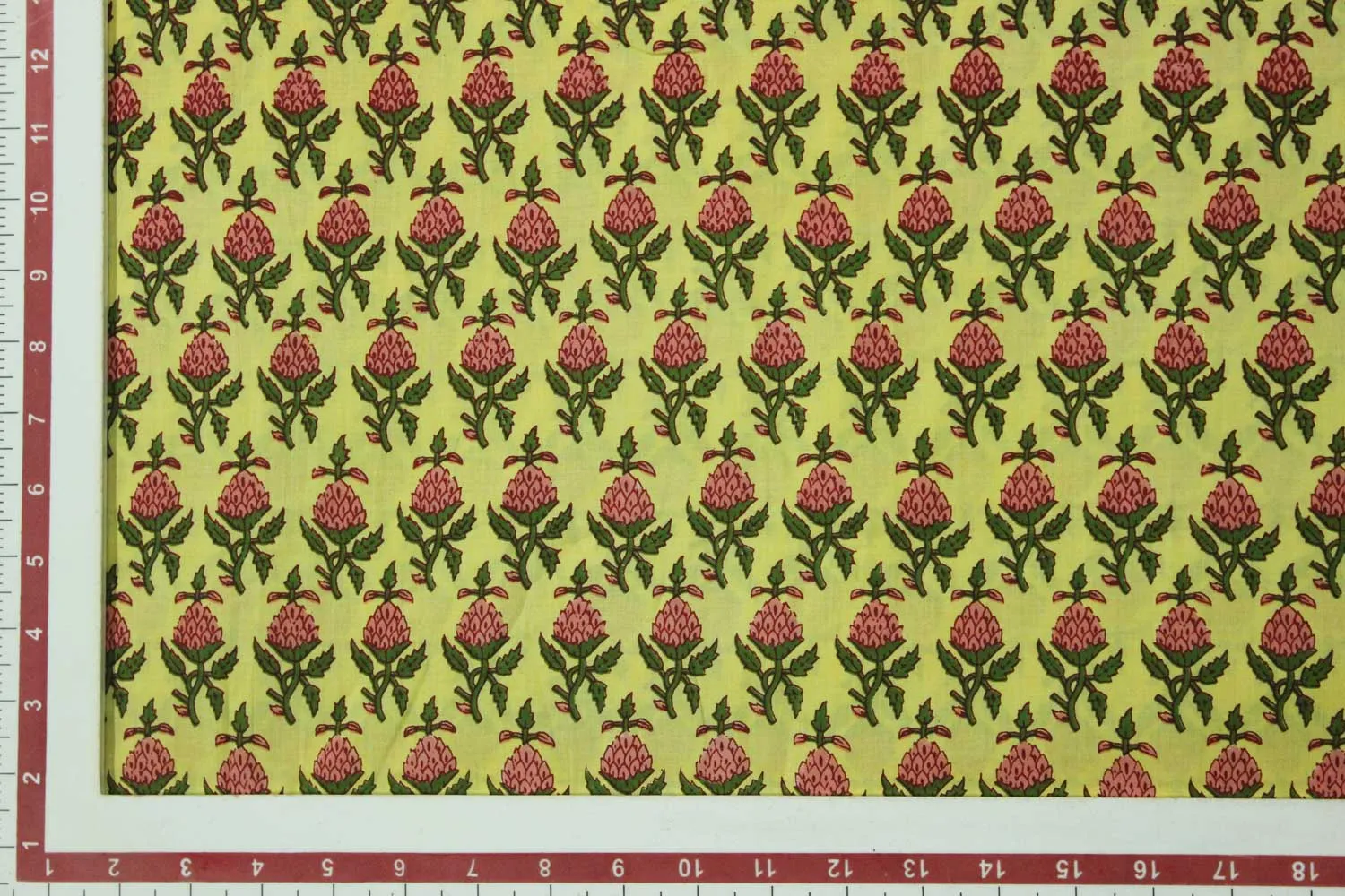 Yellow Cotton Cambric Print Fabric